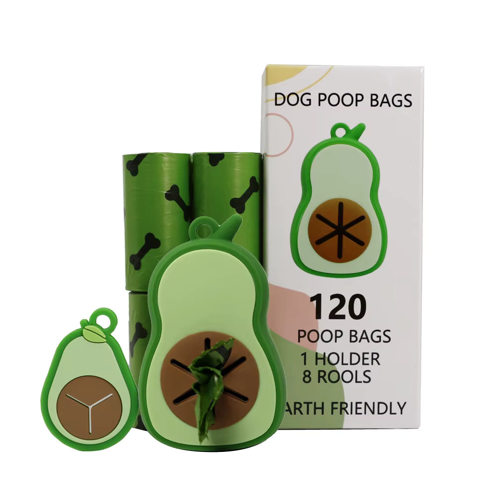 Dispensador de bolsas de perros con forma de aguacate